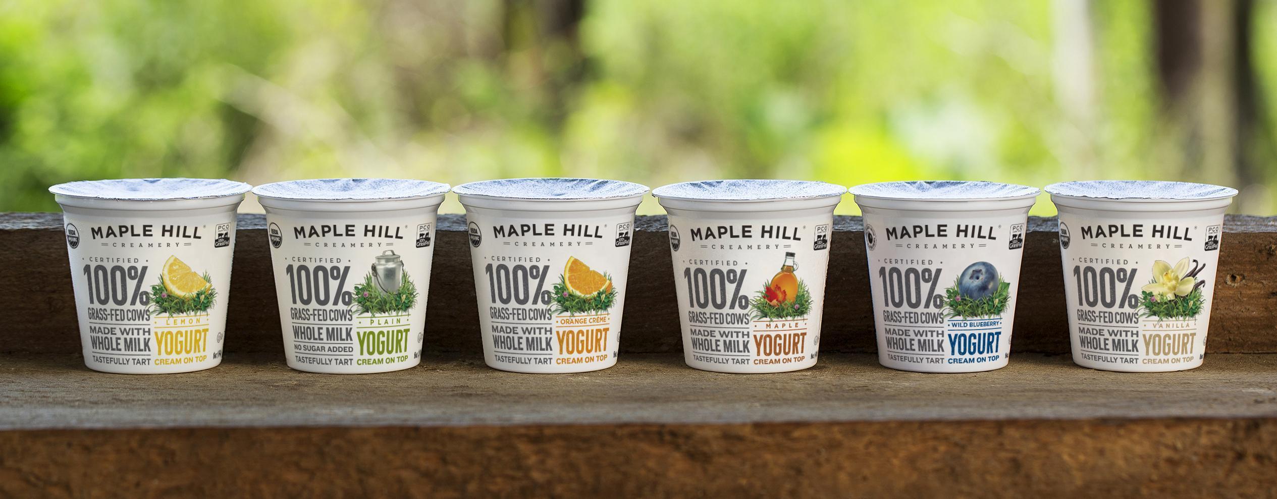 Best 100% grass-fed dairy creamery yogurt – Maple Hill Creamery cream on top