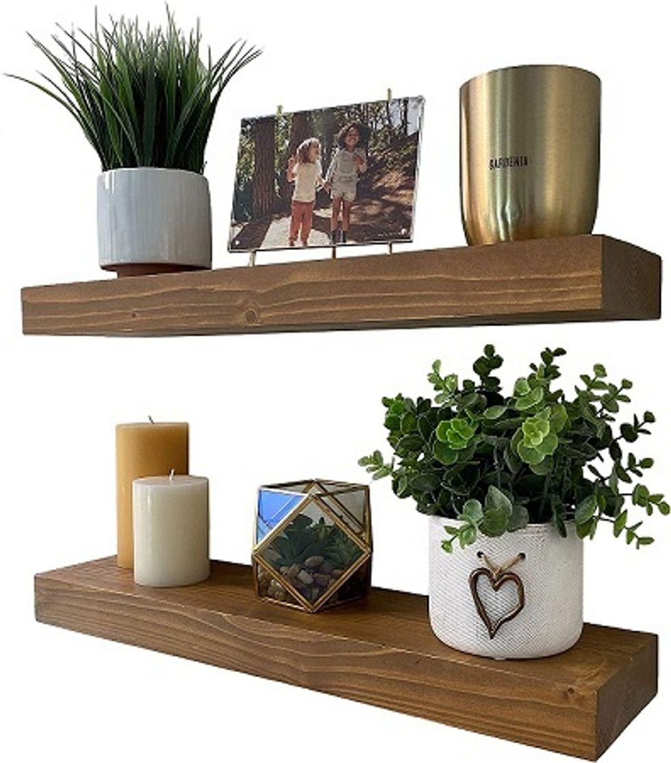 wood floating shelves