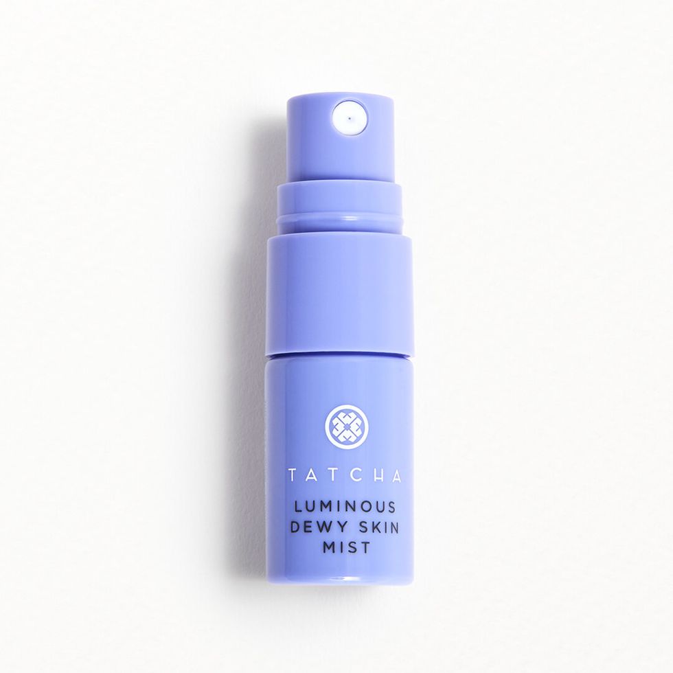 TATCHA Luminous Dewy Skin Mist in a blue bottle