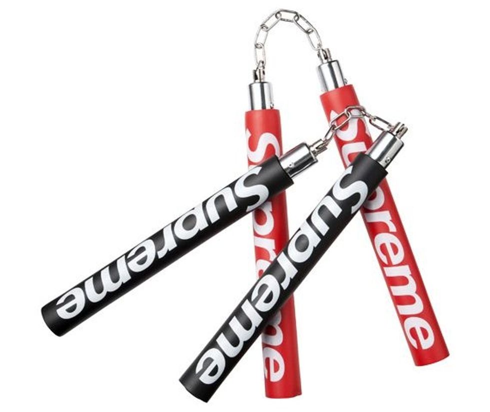 Layered pair of Supreme branded nunchucks