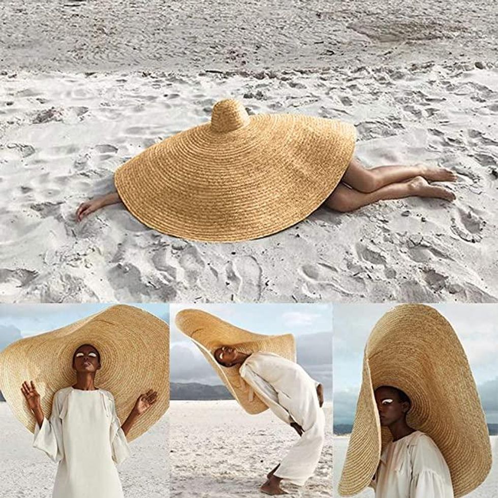 oversized straw hat