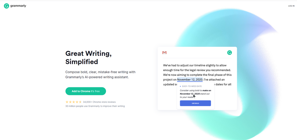 grammarly home pagfe