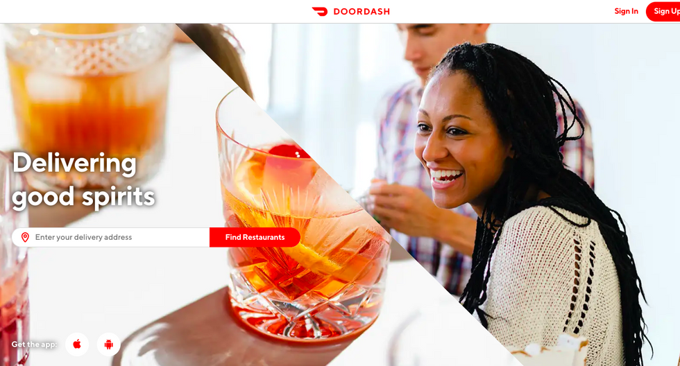 DoorDash homepage